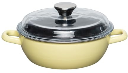 Riess, 0043-002, Schmorpfanne hoch mit Glasdeckel Ø 20cm, LEMON, Emaille, Herstellung in Österreich, LBH: 27,5x21,1x13,2cm, 1,500kg, Emailliert