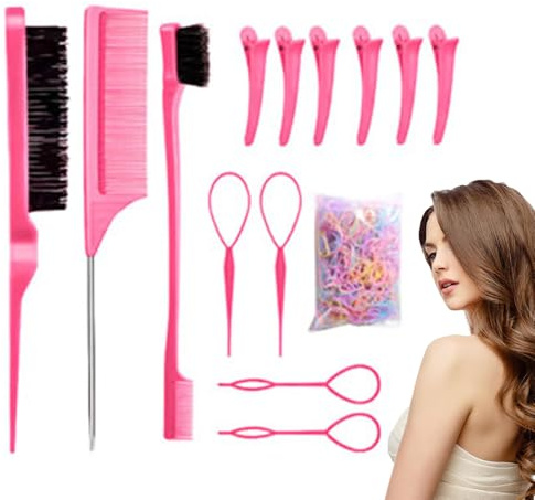 HunicandIU Peines De Estilo Para Mujeres | Cepillo Para Cardar - Peine Portátil Para Desenredar Cabello Herramienta Pequeña Para Peluquería Salón Repartición Mujeres Niñas
