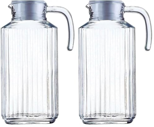 Luminarc Arcoroc Quadro Réfrigérateur pichet avec couvercle en plastique blanc 1,7l, 1 Pichet (Lot de 2)