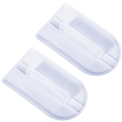 2Pcs White Plastic Fondant Icing Smoother Polisher Icing Scraper Paddle Tool Paddle Fondant Polisher Finisher Sugarcraft Cups for Cake Decoration Sugarcraft Paddles Sculpting and Modeling Tools