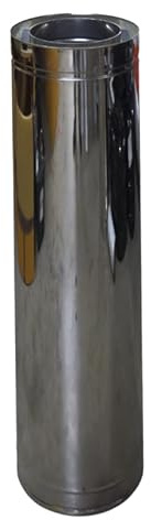 Chimney Twin Wall Flue Pipe 230mm x 300mm / 1000mm Stainless Steel Insulation Flue Liner Push-Fit System