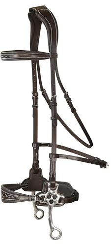 Exion Nova Hackamore Bridle for Horses – Anatomical Bitless Bridle with Rubber Reins | Anti‑Pressure Crownpiece | Vegetable-Tanned Leather | Size Full, Cob, Pony & Over (Black, Cob) (Havana, Cob)