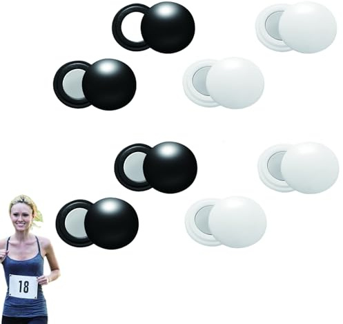 Kalsey 8 Piezas Fijación Magnética con Imanes Fuertes, Hebilla para Número, Imanes para Números De Carrera, Corchetes Magnéticos Dorsales, Soportes para Número De Inicio, para Maratón e Medio Maratón