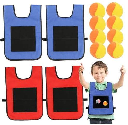 NIDONE 4 Set Dodgeball Balls con 8 Palline Sportive e 4 Partite di Pallone da Palla appiccicosa con Gioco di Bersaglio di Lancio interattivo Strap appiccicoso per i Bambini Che Giocano all'aperto