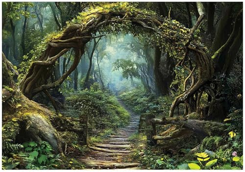 WallArena Vlies Fototapete, Wald, 400x280cm | Fototapeten - Tapeten - für Wohnzimmer Schlafzimmer - Vliestapete Wandtapete Tapete 3D Effekt- inkl. Kleister