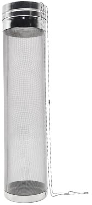 MAPFei Tubo de Filtro de lúpulo de Acero Inoxidable 304 (7 cm x 32 cm) con Cadena de 40 cm for lupulado en seco, Barril y fermentador, Ideal for Cerveza casera.