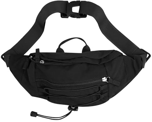 Chiluxendo Sac Banane, Pochette Ceinture de Multiple Pockets, Sacs Bananes de Randonnée avec Ceinture Réglable, Sacoche à Poitrine Etanche pour Voyage, Randonnée, Escalade, Jogging, Balade Ville(Noir)