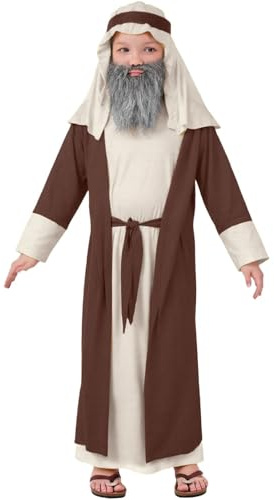 Shepherd Costume for Kids 3-12 Years Boys Biblical Moses Jesus Costume Outfit for Christmas Nativity Play