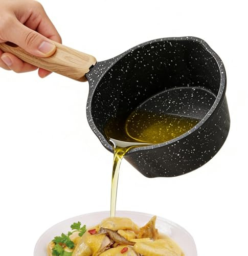 Pentola per il latte - Mini pentola compatta in pietra naturale 23,5x8,5x5,5 cm per uso cucina | Mini padella con rivestimento antiaderente, superficie facile da pulire, riscaldamento per zuppa di lat