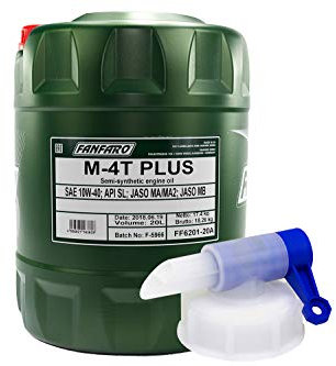 Motoröl FANFARO M-4T+ 10W-40 API SL Motorrad 20 Liter inkl. Auslasshahn
