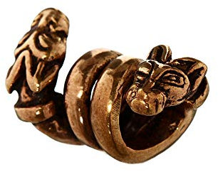 NKlaus SET 2x Perlas de barba vikinga VIKING DOGS trenza de joyería de bronce 40491