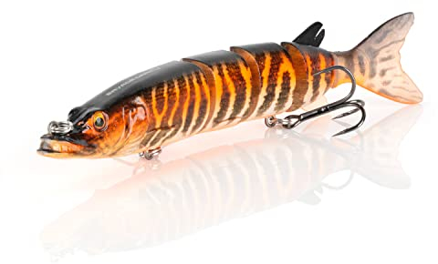 Savage Gear 3D-Angelköder für Hechte, 57 g, Schwarz/Orange, realistische Konturen, Farben und Bewegung, langlebige Konstruktion, robuste Drillingshaken, durchdrahtetes Design