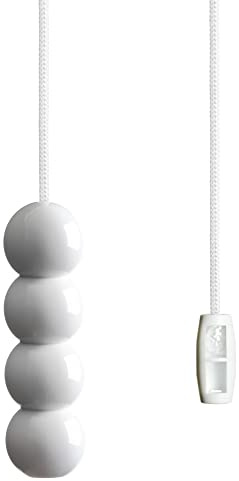 Light Pull Cord with Bead Style Handle in a choice of White, Blue and Pink. With Ice White Cord. (Ice White)