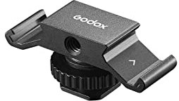 Godox VSM-H02 Doppel-Kaltschuh, Erweiterungshalterung mit 2 Gewindelöchern, kompatibel mit Kameras, Stativen, LED-Licht Godox LED6R, Mikrofon usw.