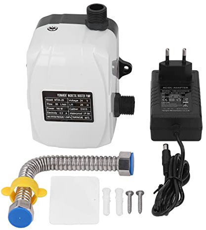 Fafeicy DC24V IP56 Bomba de Refuerzo Automática para el Hogar, 35L por minuto Silencioso Bomba de Refuerzo, para Fregadero de Cocina Ducha Presión de Agua Elevación Alta, con Función de Protección