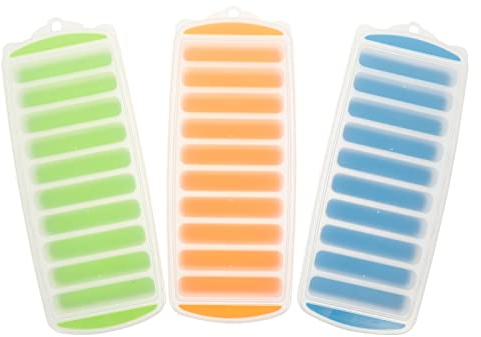 Happyyami 3stücke Eiswürfelschalen Für Gefrierschrank Streifen-eismaschine Mit Deckel Plastikeis Mehrfachgitter-eisbehälter Ordnung Im Kühlschrank Geschmacksneutral Langlebig