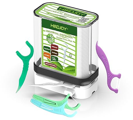 Dental Floss Pick Holder, Floss Pick Dispenser with 90 Unflavored Floss Picks for Cleaning Teeth, Travel Floss Picks Case Flosser Dispenser, Anti Dust Tooth Pick Flosser Holder