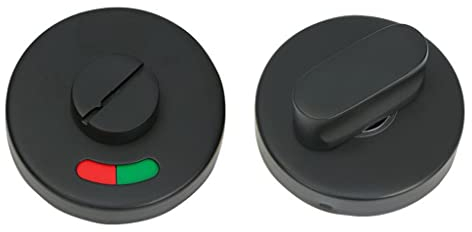 VVHUDA Edelstahl Türschloss WC WC Türgriff Schloss Badezimmer Zugknopf Metall WC Türschlösser Daumen Drehknopf (Farbe: Schwarz) (Cck) Kleines Geschenk