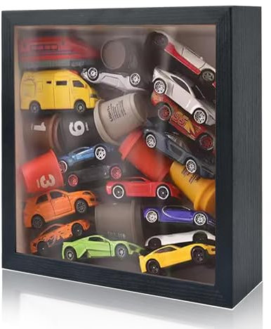 ANNTIM 3D Bilderrahmen Zum Befüllen, 22.5×22.5 Objektrahmen Mit Bruchsicherem Acrylglas, Schwarz Bilderrahmen Tief Zum Befüllen, Bilderrahmen Für Blumenstrauß, Bilderrahmen Mit Platz Innen