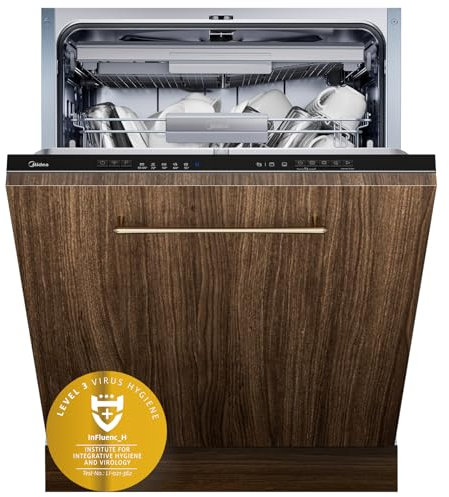 Midea SV 7.03M14B Spülmaschine Vollintegriert 60 cm,14 MGD, Besteckschublade, Hygienepflege+, Einbaugeschirrspüler mit WIFI, 7 Programme, 42dB, Dualzone Wash, Extra Trocknen, Vollwasserschutz