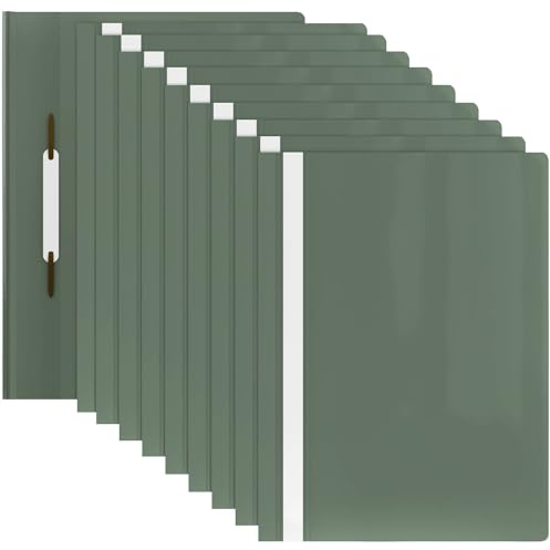 ACROPAQ - 10 x Schnellhefter A4 - Mit transparenter Vordertasche, Hefter A4 für bis zu 70 Seiten, Pastellgrünen, Professionelle und einfache Organisation - Plastik File Folder, Mappen