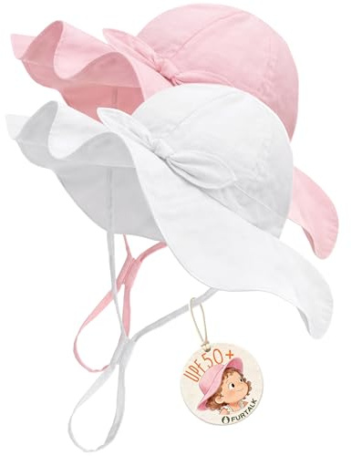 FURTALK Baby Sun Hat Toddler Girls Beach Hats with UPF 50+ Sun Protection Wide Brim Girls Bucket Hat