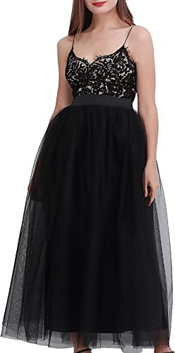Skang Tuellrock Damen Rock Rockabilly Petticoat Kleid Kurzer Minirock Tuellkleid Ballett Tutu Maxi Skirt Karneval Kostüm 80er Rock Kostüm Party Festival Outfit Frauen Bunt Faschingskostüme