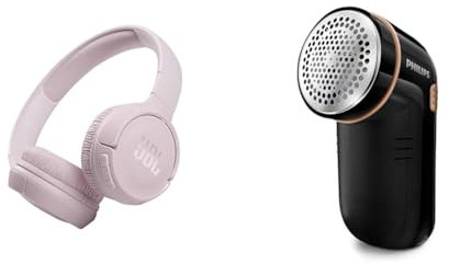 JBL Tune510BT - Wireless on-ear headphones featuring Bluetooth 5.0, up to 40 hours battery life and speed charge, in rose & PHILIPS Fabric Shaver, Black, Pack of 1