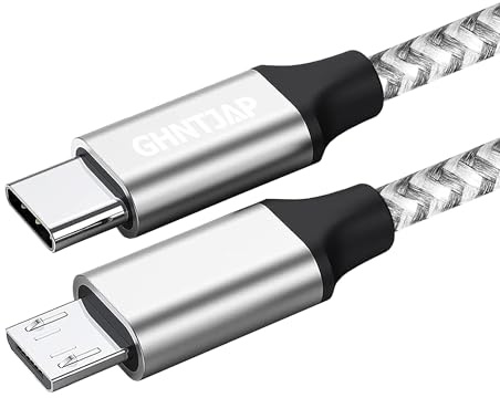 GHNTJAP USB C auf Micro USB Kabel 0.5M, Nylon USB C zu Micro USB Ladekabel, High Speed Android Handy Datenkabel für Galaxy S7 S6 S5 Huawei P Smart Nokia Kindle PS4 Controller usw.