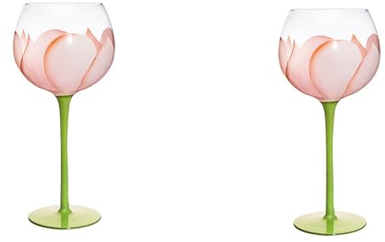 Vasos Cristal Copa de vino pintada a mano, bonitas copas de vino tinto y exquisitas copas de vino de colores for cumpleaños, bodas, decoración, bar de amigos Personaliza ( Size : 440ml/15oz , Color :