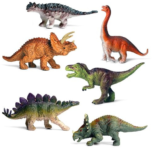 Zhuporn Dinosaure Jouet - 6 Pcs Figurines Réalistes en Plastique, Ensemble Modèle Éducatif pour Enfants