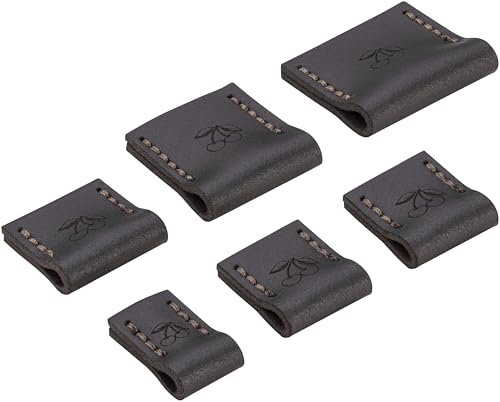 KIRSCHEN Schneidenschutz – Schutz für 6 Stechbeitel mit 6, 10, 12, 16, 20, 26 mm Klingenbreite, Klingenschutz aus Leder, Messerschutz 6-teilig 8505000