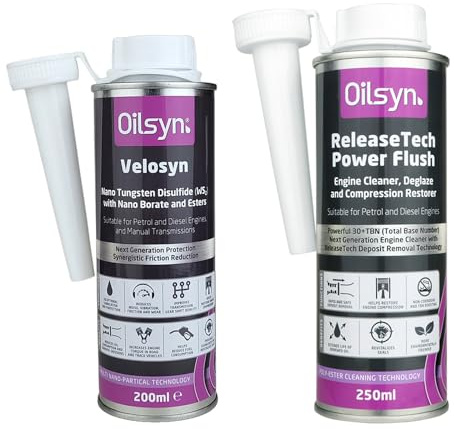 Oilsyn ReleaseTech Engine Oil Flush & Velosyn Multi-Nano Oil Additive Combo Pack