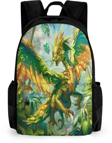 TNFHSOFT Fliegender Drache Kinderrucksäcke Fliegender Drache Schulrucksack Für Kinder Reiserucksäcke Büchertaschen Jungen Mädchen Schultasche 42x30.5cm