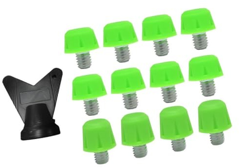 Harilla 12 pezzi di chiodi per scarpe da calcio, scarpe da rugby, borchie con filettatura, vite da 6 mm di diametro, tacchetti da calcio portatili, scarpe da, Verde
