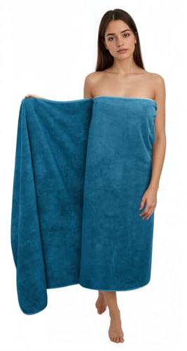 Zepphi Asciugamano da Bagno grandi 100x200 cm – Extra Large Telo Bagno in Microfibra Cotone Filato ad Anello – Extra Morbido e Assorbente – Ideali per Bagno, Palestra, Ospiti, Viaggio (Blu)