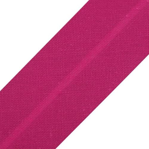cyclingcolors 1x Schrägband aus 100% Baumwolle Breite 30 mm Länge 25 m Hochwertiges Einfassband Baumwollband Schrägband Ideal zum DIY, Dunkelfuchsia