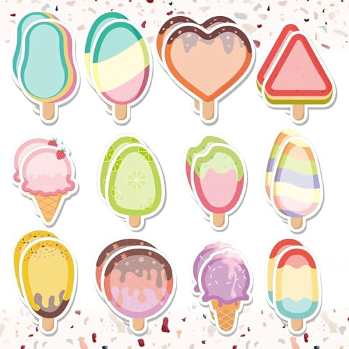 24 Pack Haftnotizen Kinder,Dancepandas Haftnotizen,Eiscreme Haftnotiz,Niedliche Mini-Haftnotizen Schulnotizen Büronotizen Selbstklebende Notizblöcke 30 Blatt/Pack