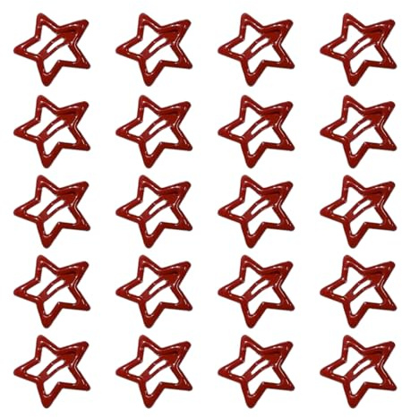 20 st Red Star Hair Clip söt cool hårnål barrrettes enkla sidotillbehör för barn tonåringar flickor hårsida för kvinnor dekorativ