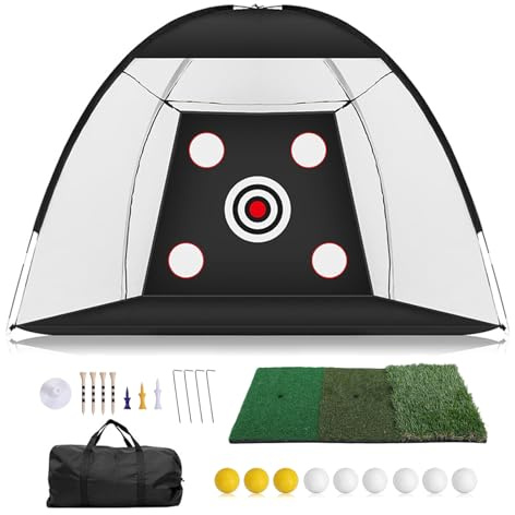 AOMIUN Golf Practice Net, un set versatile di reti da allenamento per il golf, facile da installare, adatto per uso interno ed esterno, 10 x 7 piedi