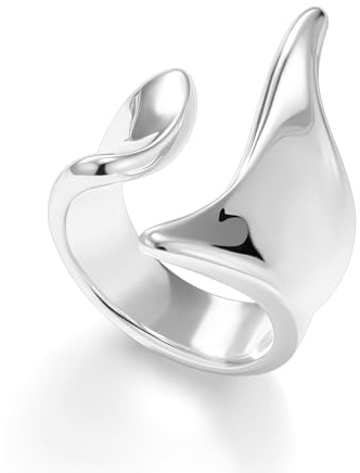 ALEXCRAFT Silber Durchbrochener 14K Vergoldet Verstellbare Ringe für Damen
