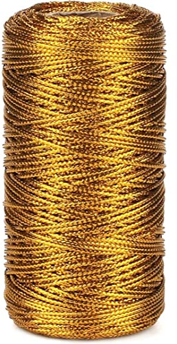 Cordoncini per realizzare etichette, spago dorato, cordoncino dorato spesso 1, 5 mm per decorazioni natalizie, lunghezza 100 m