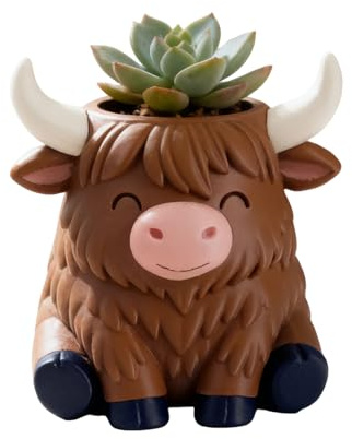Pot de Fleurs de Vache - Décoration de Bureau Mignonne - pour jardiniers, collectionneurs de Maison, Bureau, Appartement, Balcon, Rebord de fenêtre, terrasse, Jardin, Cuisine, Chambre à