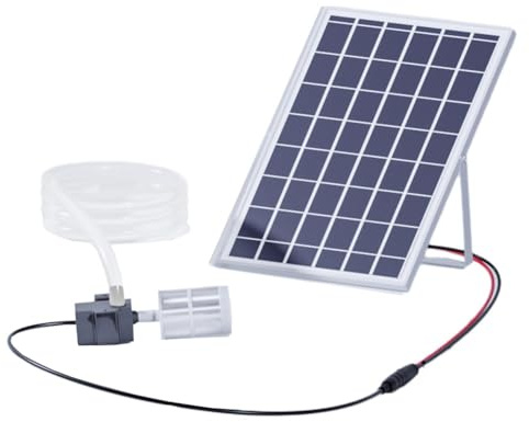 Gettimore 9V 10W Solar Powered Water Pump for Aquariums and Garden Fountains, 12V DC Submersible Pond Pump with 240 L/H Flow, 2-3 for m Lift, Includes Filter & 2m Tube