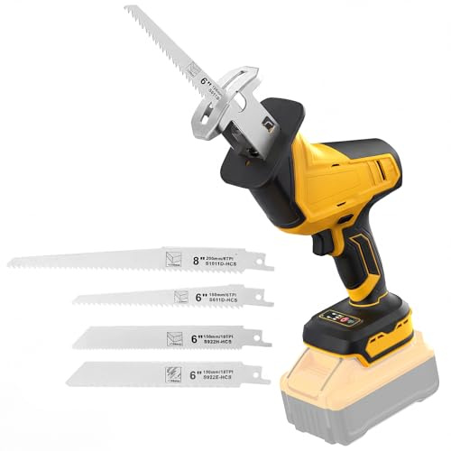 Cordless Reciprocating Saw Compatible with Dewalt 20V Battery(NO Battery) Cordless Sawzall with Brushless Motor, 4 Blades for Wood/Metal/PVC Cutting