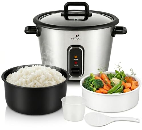 SENYA Perfect Rice Cuiseur à Riz 1,8L – Rice Cooker Électrique 700W – Jusqu'à 10 Tasses de Riz – Maintien au Chaud Automatique – Cuisson Vapeur avec Panier Inclus – Cuve Amovible – Sans BPA