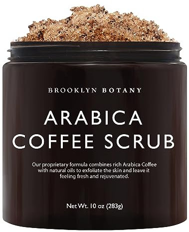 Brooklyn Botany Arabica Coffee Body Scrub - Idratante ed Esfoliante per Corpo, Viso, Mani, Piedi - Combatte Smagliature, Linee Sottili, Rughe, Ottimo Regalo per Donne e Uomini - 283,5 g