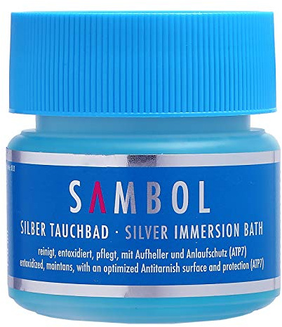 Sambol Silberbad für Silberschmuck 150 ml Made in Germany Silberreiniger für Schmuck Schmuckreiniger Profi Silber Reiniger Silberputzmittel (Silber, 150 ml)