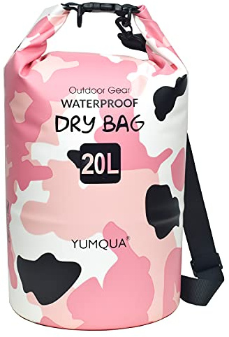 YUMQUA wasserdichte Tasche Dry Bag Wasserfeste Packsack für Wassersport | 5L/10L/20L/30L/40L Roll Top Drybag, Wasserdichte Beutel, für Kajak Boot Angeln Rafting Camping Snowboarden Schwimmen