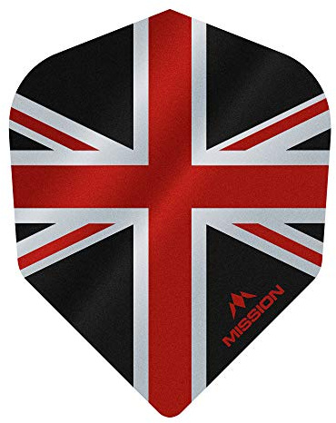 Mission Darts F3103 Alliance | 100 mikron premium extra stark prestanda UV-dartflyg i standard nr 6 form, 1 set med 3 flygningar, svart